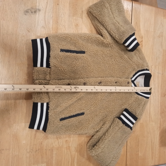 MOTHER Beige Teddy Letterman Snap women's Bomber Jacket in More Than a Feeling - Picture 13 of 16